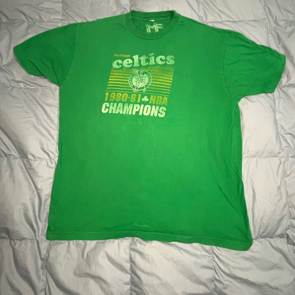 Boston Celtics 1980-81 Champions Mighty Fine Hardwood Classics T-shirt Size XL